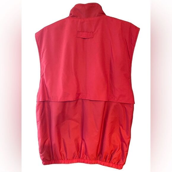 Dooney & Bourke Sz M Red Nylon & Fleece Sleeveless Front Zipper layer Vest - Picture 2 of 10